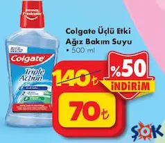 COLGATE ÜÇLÜ ETKİ AĞIZ BAKIM SUYU 500 ML fiyat ve kampanya bilgisi